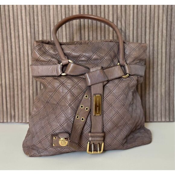Marc Jacobs Handbags - Marc Jacobs Casey Large Quilted Tote Brown